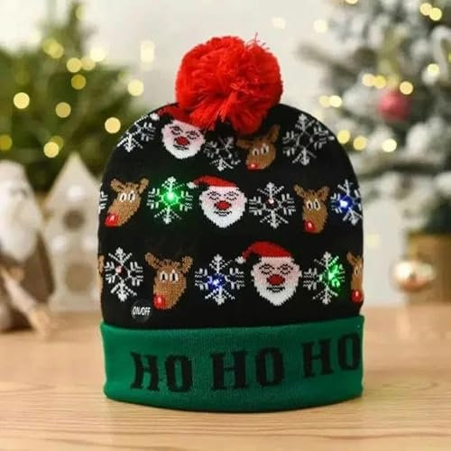 TERPCO Weihnachtsmütze, Pullover, gestrickt, Weihnachtsmütze, Frohe Weihnachten, Dekoration, Kinder, Erwachsene, Neujahr, Supplie-Alter Mann, Elch