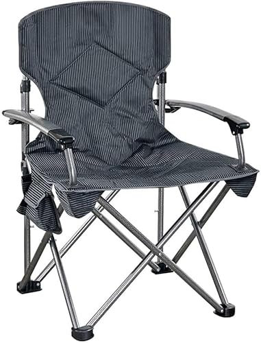 BUNIQ Campingstuhl, Aluminium, Regiestuhl, tragbar, klappbar, Strandstuhl, Freizeit, Angelstuhl (Color : Black)