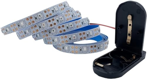 TOPXCDZ Tira de luces LED 2835, botón de luz, funciona con pilas, 3 V CC, 60 ledes/m, flexible, para decoración del hogar, 8 mm, placa de 1 m, 2 m (verde, 2 m)