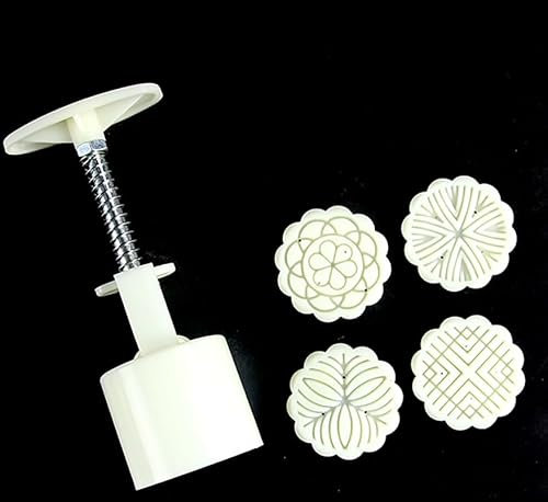 Luminexia Mooncake Mold Press Moon Cake Mold Set,Mid-Autumn Festival Hand-Pressure Moon Cake Maker 4 Pcs Cookie Stamps For Baking DIY Cake Cookie Biscuit Dessert Mooncake Mould,50g/100g