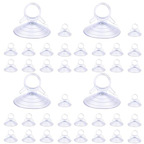 40 Stück Saugnapf 45mm - PVC Auto Sonnenschutz Saugnapf - Saugnapf Ohne Haken - Saugnäpfe Für Badezimmer,Küche,Dekoration,Fensterglas,Auto Sonnenblende