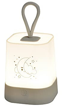 Bébé Douceur, Veilleuse Nomade Silicone Led à Piles 8 x 8 x H16 cm Gris Nuage Essen'Ciel