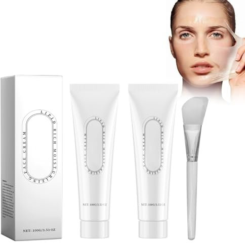 Maschera Viso Peel Off, 2 Pezzi Maschera Peel-Off Collagene, Con Pennello Per Maschera Facciale, Maschera Applicatore Al Collagene, Maschera Peel Off, Illumina E Sbianca La Pelle