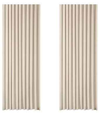 Daesar Gardinen mit Schlaufen Beige, Vorhänge Blickdicht 2er Set Modern Einfarbig 96x214CM Vorhang Verdunkelung Ösenvorhänge Schlafzimmer Wohnzimmer