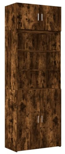 vidaXL Armario de Madera de ingeniería Roble Ahumado 80x42,5x225 cm