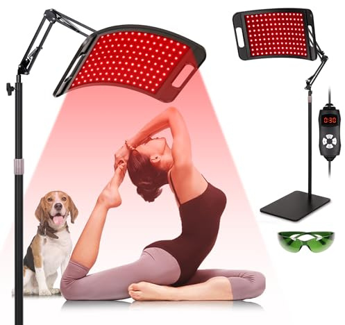 SAVILER® Red Light Therapy, Red Light Therapy for Face and Body with Adjustable Stand, Red Light Therapy for Panel, 660nm & 850nm Infrared Red Light Therapy Device at Home Use