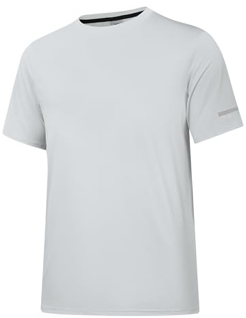 Holure herr UPF 50+ kortärmad badtröja utslagsskydd för män UV badskjortor snabbtorkande vatten t-shirt, Grå, S