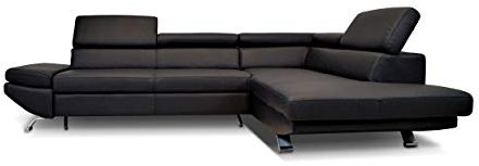 Quattro Meble Echtleder Ecksofa Varsovia 278 x 210cm aus hochwertigem italienischem Naturleder Sofa Couch mit Kopfstützen Echt Leder Eck Couch viele Farben (278x210 cm Ecke Rechts)