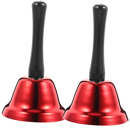 SEWACC 2stücke Weihnachts-metall-handglocken Rot Laut Serviceglocken Für Restaurant Hotel Empfang Büro Weihnachtsdeko Ergonomischer Griff