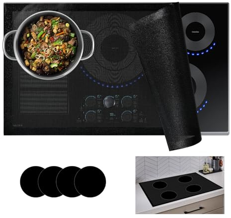 KitchenRaku Large Mesh Induction Hob Protector Mat, 61 x 53 cm | Max 450℉, Safe for Magnetic Cooktops Cooking Use, Scratch and Stain Protection, Reusable, Non-Slip, Dishwasher Safe