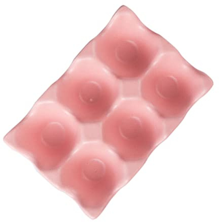 CONGARTENO Huevera de Cerámica Rosa Antideslizante 6 Rejillas para Refrigerador, Bandeja Práctica para Almacenar Huevos, Contenedor Seguro para Cocina y Nevera