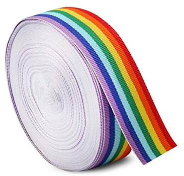 Sbivih Regenbogenband - Doppelseitige, Ripsband Dekoband für Kunsthandwerk, Hochzeit, Geburtstagsfeierdekoration, 10m/Roll (30mm)