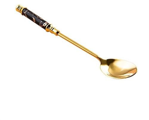 Scoop Ensemble de 2 cuillères à expresso, petites cuillères à café en acier inoxydable, cuillères à Demitasse de 5.7 pouces for le thé, le Dessert et l'apéritif Cuillère à soupe Cuillère à thé(Noir)
