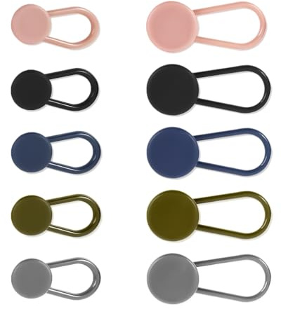 Mobi Lock 10 Piezas Extensor Botón para Pantalones - Extensores Cintura Flexibles - Expansión Instantánea de la Cintura para Hombres y Mujeres - No Requiere Costura