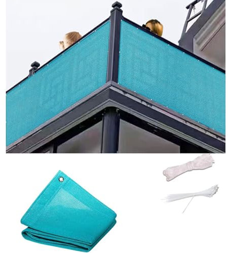 HEFJIAYCIQ Balkon Sichtschutz, Outdoor 90% Blockade Schutz Zaun Abdeckung, Sichtschutz Höhe Schild Für Wand Garten Gazebo Hinterhof,Blau,130x950cm(51x374inch)