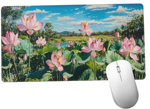 Rosa Alfombrilla Ratón 1400x600x3mm Alfombrilla Raton XXL Grande con Base de Goma Antideslizante, Lavable, Accesorios Gaming Loto, Ordenador Gamer Regalos, Mouse Pad Gaming Mejora La Velocida Y1140