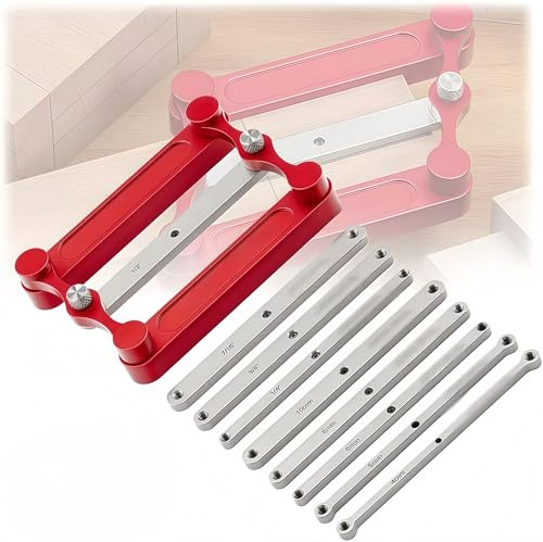 Center Gauge, Punch Locator, Center Scriber Offset Scriber Centering Tool, Planning Line with Various Gauge Markings, Center Finder Tool for Woodworking, DIY and Crafting(Inch+metrication)