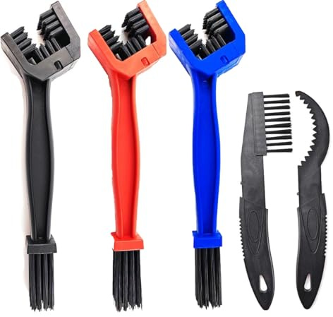Angjiny 5PCS Bike or Motorcycle Chain Washer, Cleaning Brush Bicycle Chain Cleaning Tool Set,Bike Chain Crankset Brush,Motorcycle Washer Cleaner Brush Tools
