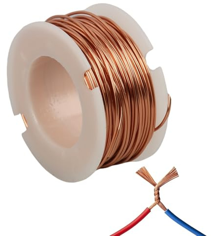 Fil de Cuivre Émaillé, 0.5mm x 10m, Fil Magnétique pour Enroulement de Bobine, Idéal pour Modèles de Moteurs Électromagnétiques, Transformateurs et Autres Applications Électroniques，Sécurité pratique