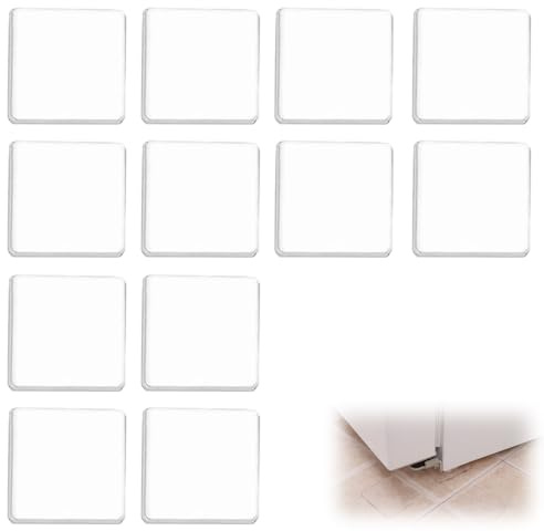 YAPKOLV Patins Universels Anti-Vibrations, 12 pièces, Tapis et Patins Anti Vibration Machine à Laver, Antidérapants en Silicone, Silicone pour Machine à Laver (Transparent)