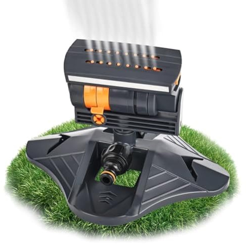 Arroseur de pelouse à 16 buses, 4 modes d'arrosage carré automatique pour arrosage du jardin, irrigation réglable pour pelouse, cour et grandes surfaces, durable et facile à connecter