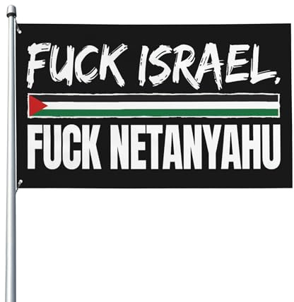 Bandera de Fuck Netanyahu - Israel - Palestina Libre - Banderas de jardín para exteriores - Letreros de 2x3