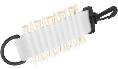 Sxhlseller 10 Tees Golf Tee Hållare med Krok Multifunktion Praktisk Bärbar Golf Carrier för Golfälskare Nylon Bamboooideae Material (Vit)