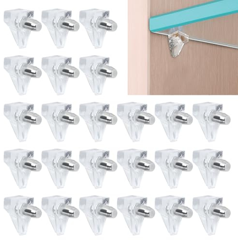 30 Pcs 5 mm Clear Shelf Support Peg, Support Cabinet Shelf Pins, Transparent Plastic Replacement Peg Cabinet Shelf Supports Pins for Kitchen Furniture Book Shelves Shelf Holder Locking Pins