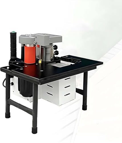 SIEEOUR Máquina Para Cantear Portátil Para Carpintería, 1200W Canteadora Para Cantos Rectos Y Curvos, Máquina Para Cantear Con Encolado Doble Cara,Velocidad Ajustable, Para Madera(Black)
