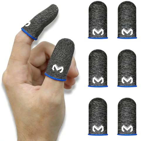 FHRYNA 6 Pièces Gaming Finger Sleeves, Gants Gaming pour PUBG Mobile, Protège-Doigts Pour Jeux Sur Téléphone Portable, écran tactile, Anti-Transpiration, pour Le Jeu Mobile