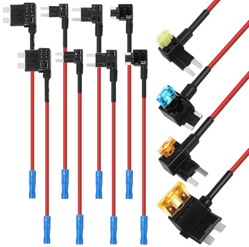 KJHBV 12 Stück Kfz Stromdieb Sicherung mit Kunststoff Sicherungsabgriffadaptern für Einfache und Beschädigungsfreie Installation im Fahrzeug Elektrik Zubehör