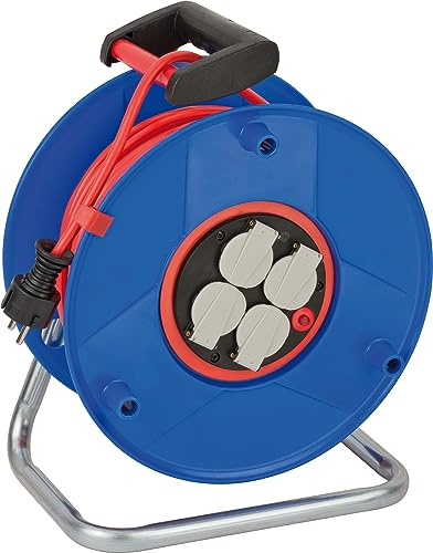 Brennenstuhl Garant Bretec enrollacables (25m de cable rojo, plástico especial, para uso en interiores, fabricado en alemania)