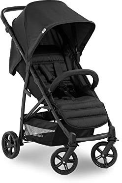 hauck Poussette Canne Compacte Rapid 4, dès la Naissance, Jusqu'à 25kg, Légère, Pliable, Fonction Allongée, Réglable en Hauteur, Grand Panier, Noir
