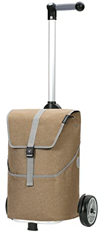 ANDERSEN Einkaufstrolley - Shopper Mikkel beige 37 L Einkaufsroller, Rucksack, Thermo, vielseitig, Aluminium, Griff ergonomisch, höhenverstellbar, Kugellagerrad