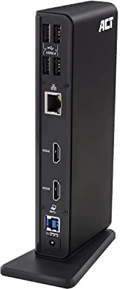 ACT Station d'accueil USB-A et USB-C 11 en 1, 2 Ports HDMI, 2 Ports USB 3.0, 4 Ports USB 2.0, Gigabit Ethernet, Microphone Audio Jack 3,5 mm et Casque – AC7049