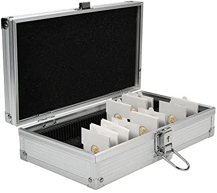 SAFE Nr 295 Coffret en Aluminium pour Cadres de pièces de Monnaie avec 2 rangées pour Un Total de 100 Cadres de pièces de Monnaie 50 x 50 mm | 260 x 155 x 70 mm