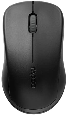 Rapoo Mouse wireless silenzioso 1680 Mouse per computer da 2,4 GHz, sensore 1000 DPI, durata della batteria 12 mesi, ergonomico, per PC e Mac, nero