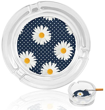 Aschenbecher Für Zigaretten Punkte Und Gänseblümchen Muster Kristallglas Aschenbecher Rauchen Aschenbecherhalter Für Home Hotel Office Table Top