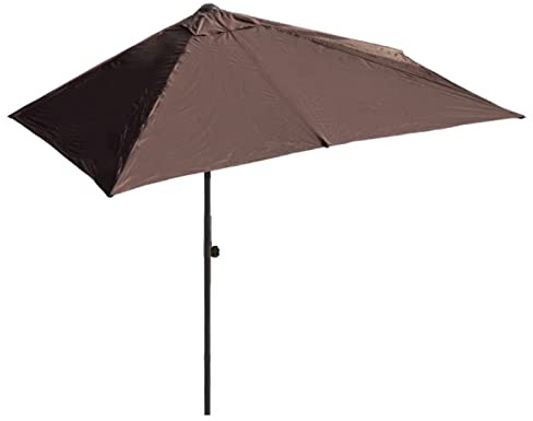 Balkon Halb Sonnenschirm, Halb Rechteckiger Schirm, 200cmX100cm , 250cmX130cm,Markt Garten Sonnenschirm Wandschirm Für Terrasse, Wasserabweisendes Polyester, Pulverbeschichtetes Stahlgestell, UV 30+ (