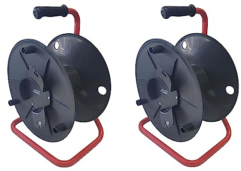 Audio2000'S ADC271C2 Two-Pack (2 Pieces) Deluxe Portable Cable Reels/Cord Reels, Total Capacity: up to 1440 feet of 6mm Cable/Cord (Capacity of Each Cable Reel: up to 720 feet of 6mm Cable/Cord)