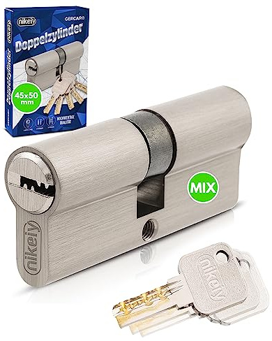 GERCAR Système de fermeture Pro DIY MIX Cylindre profilé 45/50 Cylindre de serrure combinable à fermeture identique selon souhaité – Serrure à cylindre 95 mm A:45 B:50