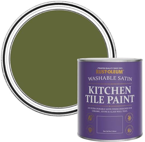 Rust-Oleum abwaschbare Küchenfliesenlack in grün mit Seidenglanz Finish - Jasper 750ML