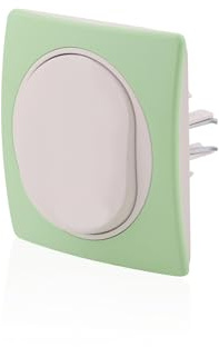 Intratec Wechselschalter & Rahmen 1fach Nobilis Set Ein-Aus ABS 10AX 250V~ Grün Ø 60mm Wandmontage 80x80mm
