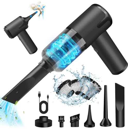 AGARELE Aspirateur à Main sans Fil, 7000PA Aspirateur de Voiture Portable, 3 en 1 Aspirateur de Poussière, Souffleur d'air et Pompe à Main, Aspirateur à Main pour la Voiture, Le Bureau et la Maison.