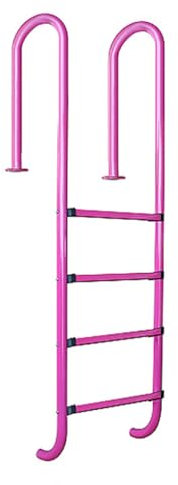 TT-YEC Escalator de Piscine Rose, Escalator en Acier Inoxydable pour Piscine, Escalator de Spa Moderne en métal Simple Face avec pédales antidérapantes Amovibles,C