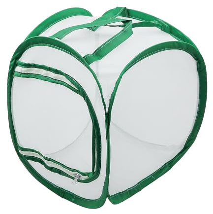 POFET Insektsfjärilsträdgårdsnätbur, genomskinlig liten fjärilsbur, hopfällbar, popup-insektshus (30 x 30 x 30 cm)