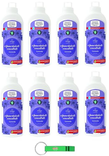 8x Sweet Home Ammorbidente Concentrato Lavendel,Konzentrierter Weichspüler,40 Wäschen,1000ml+ Beni Culinari Kostenloser Schlüsselanhänger