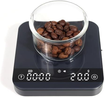 Coffee Scales with Timer, 4 Modes Mini Digital Espresso Scale, 0.1g High Precision Coffee Weighing Scale with Flow Rate for Pour-over Coffee, Rechargeable Kitchen Scales, Max 2kg, Black