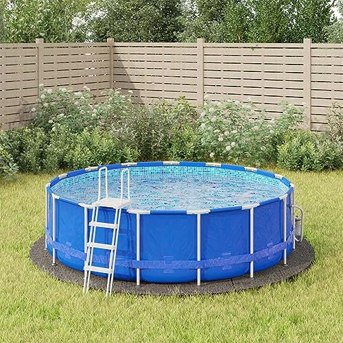 Bulliing Pool-Bodentuch Hellgrau Bodenschutzmatte Pool Pool Bodenplane Ø366 cm Polyester Geotextil