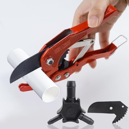 LPZMPZ Tagliatubi Strumento Portatile Cesoia Macchina per Il Tagliare dei Tubi Multistrato a Cricchetto in Pvc 42 mm Plastica Polietilene PVC PPR PEX